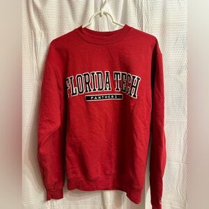 Red Florida tech panthers crewneck. Champions brand. Size medium unisex